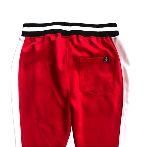 Red Track Pants with White Stripes - Picture 3 of 7